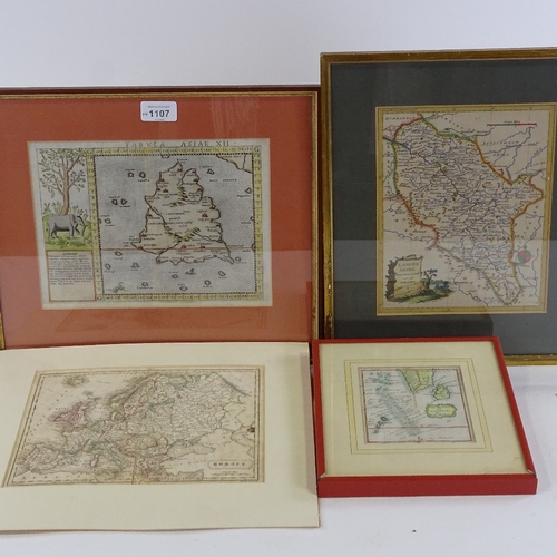 1107 - A group of 18th and 19th century hand coloured maps (4)