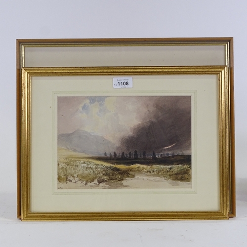 1108 - J Walters, watercolour, landscape, 6.5