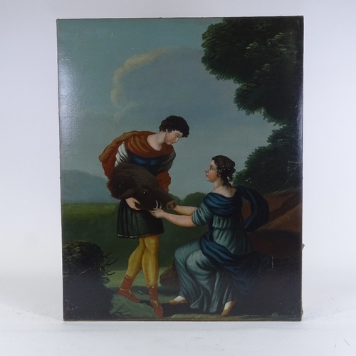 1110 - 18th/19th century oil on canvas, Classical scene, 29.5