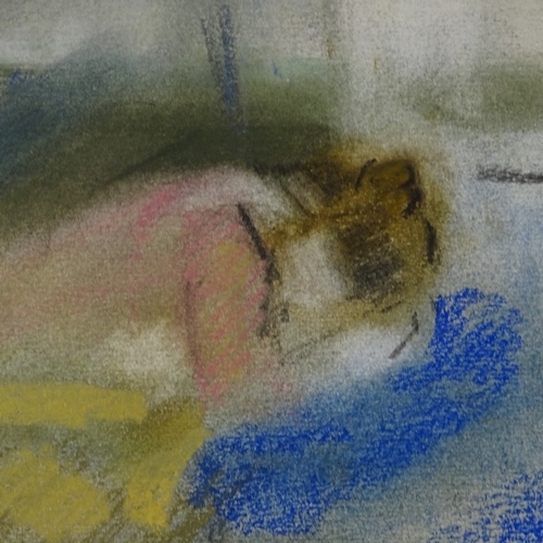 1116 - Coloured pastels, seated nude, indistinctly signed, 19