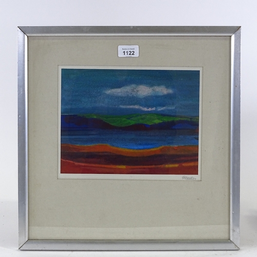 1122 - George Gault (1916 - 2001), mixed media, abstract landscape, signed, 8