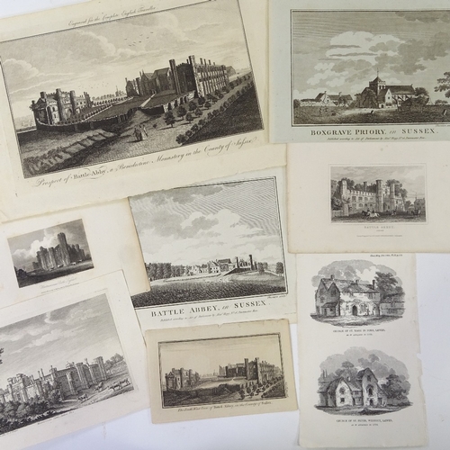 1131 - Folder of etchings and engravings, Battle and East Sussex views