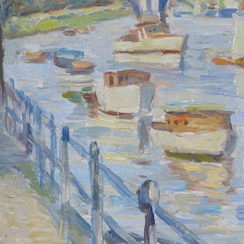 1135 - Jan Kurzke (1905 - 1981), oil on board, Richmond Bridge, signed, 14