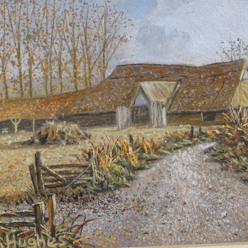 1140 - John Hughes, 2 coloured pastels, rural scenes, 8