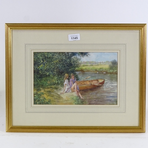 1145 - Clive Madgwick, coloured pastels, the boat trip, signed, 6.5