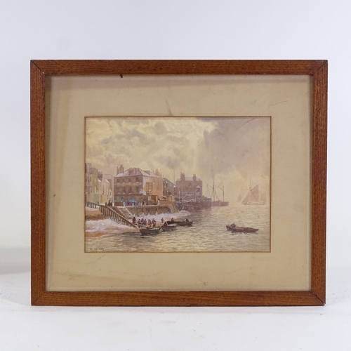 1147 - Martin Snape, watercolour, docklands scene, signed, 9