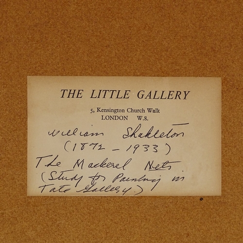 1149 - William Shackleton, crayon/pastel drawing, preparatory sketch for the mackerel nets held in the Tate... 