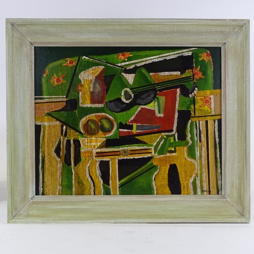 1151 - Modern oil on canvas, abstract still life, 16