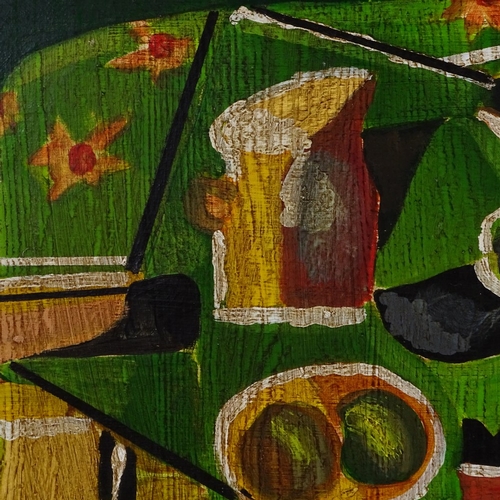 1151 - Modern oil on canvas, abstract still life, 16