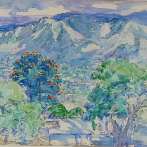 1165 - Anne Harcourt (1917 - 1985), watercolour, Blue Mountains, 15