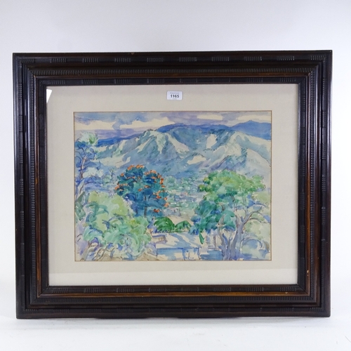 1165 - Anne Harcourt (1917 - 1985), watercolour, Blue Mountains, 15