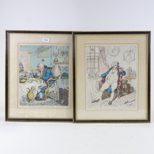 1170 - A group of political caricature prints, framed (7)