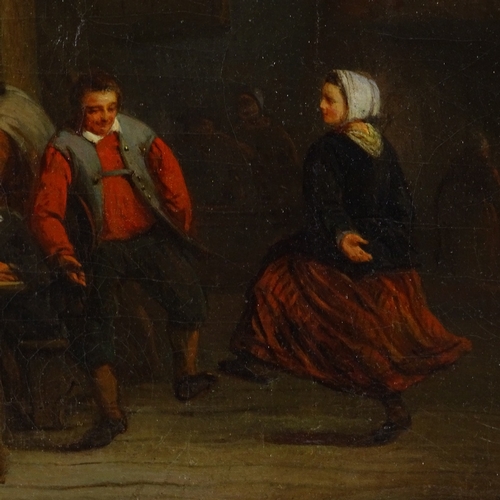 1172 - 19th century oil on canvas, after Teniers, tavern interior scene, unsigned, 17