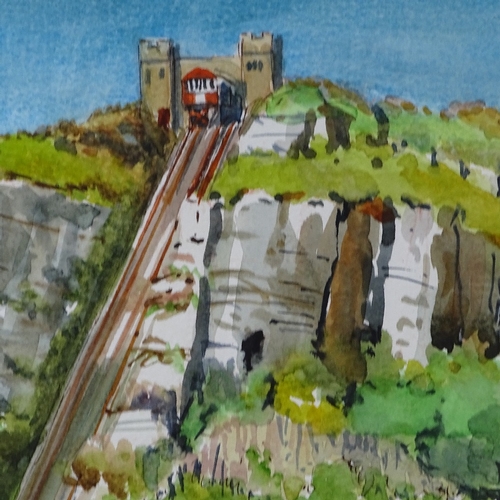 1185 - West, watercolour, Hastings funicular railway, 11