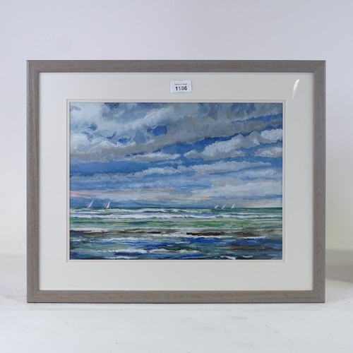 1186 - Martin Richards, acrylic on paper, seascape, signed, 11