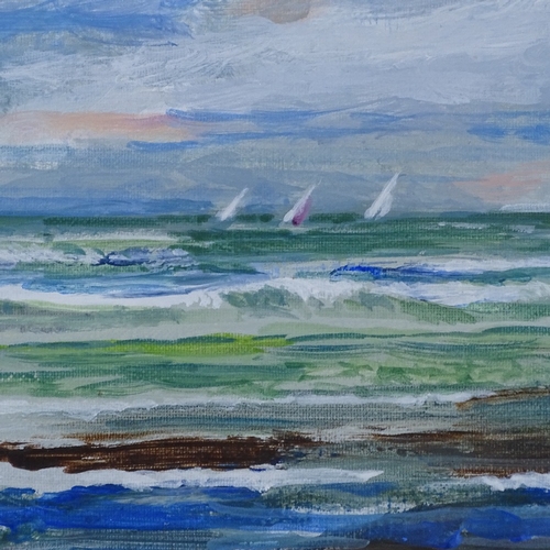 1186 - Martin Richards, acrylic on paper, seascape, signed, 11