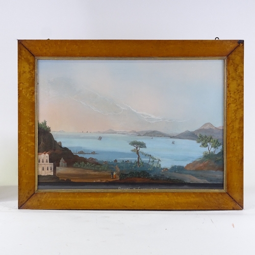 1196 - 19th century Italian School, view across the Bay of Naples, unsigned, 17