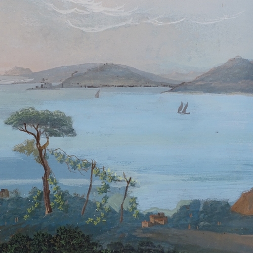 1196 - 19th century Italian School, view across the Bay of Naples, unsigned, 17