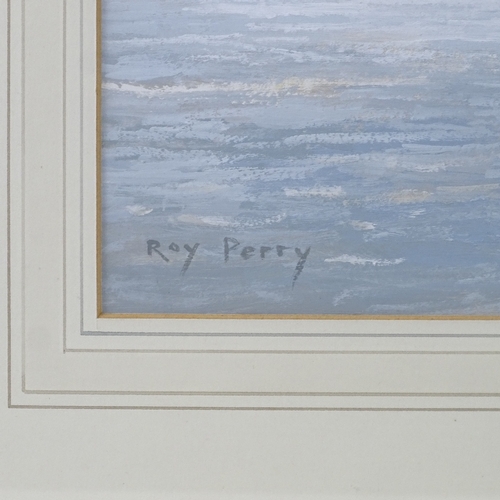 1200 - Roy Perry, gouache on paper, sailing boat off Fowey, signed, 13