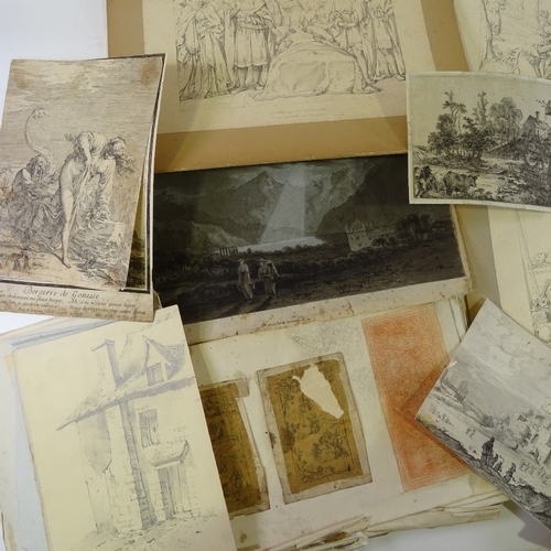 1202 - A folder of 17th century and later drawings and prints