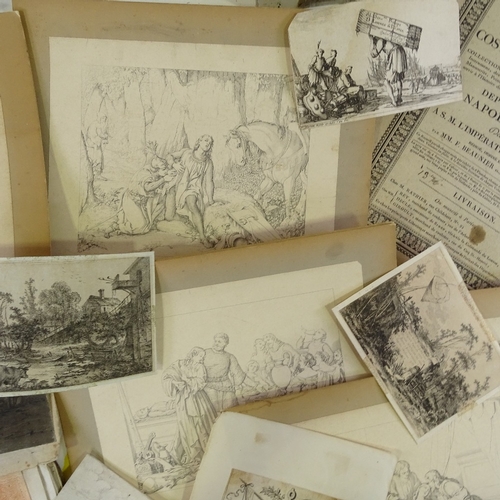 1202 - A folder of 17th century and later drawings and prints