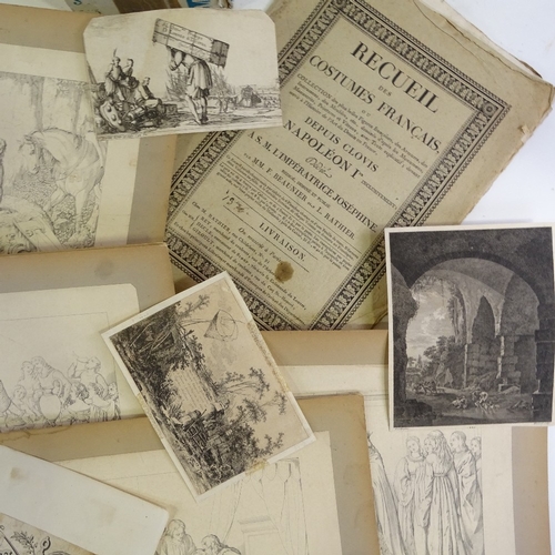 1202 - A folder of 17th century and later drawings and prints