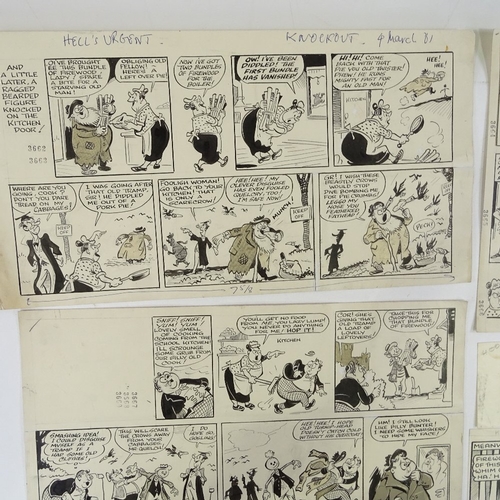 1203 - Frank Minnitt, group of original cartoon drawings featuring Billy Bunter for Knockout magazine