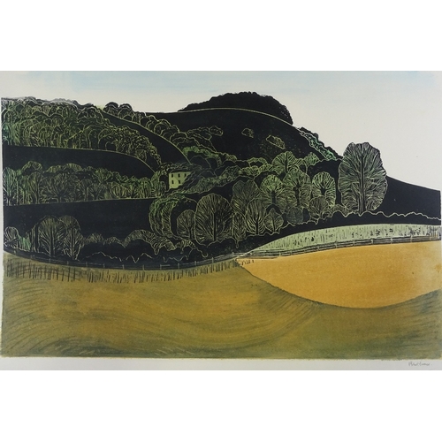 1216 - Robert Tavener (1920 - 2004), lino-cut, Chanctonbury Sussex, signed in pencil, sheet size 22