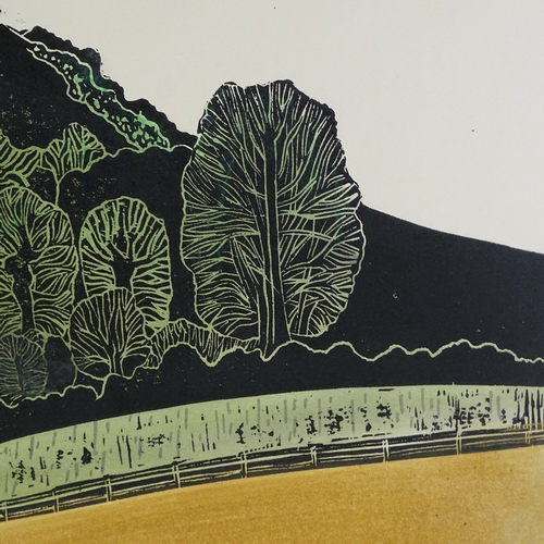 1216 - Robert Tavener (1920 - 2004), lino-cut, Chanctonbury Sussex, signed in pencil, sheet size 22