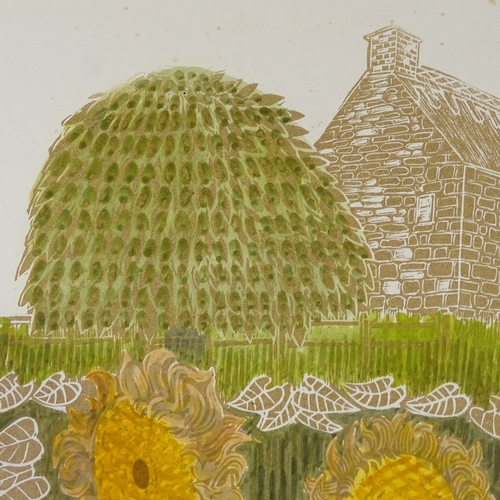 1217 - Robert Tavener (1920 - 2004), lino-cut, sunflowers, signed in pencil, artist's proof, sheet size 20