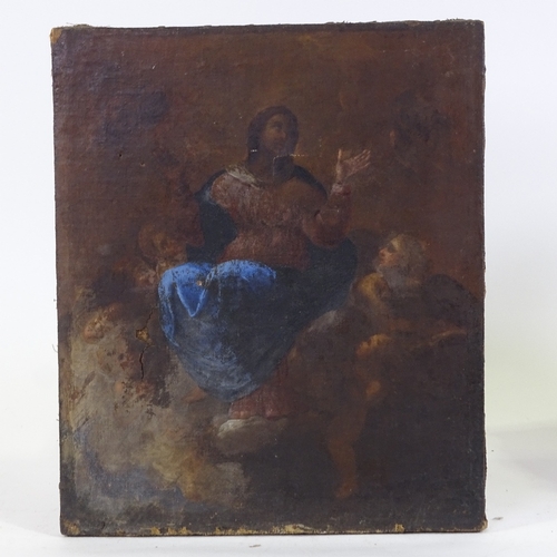 1225 - 18th century oil on canvas, religious composition, 17