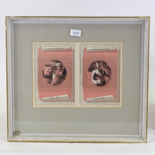 1227 - Barnett Freedman, 8 illustrations for Anna Karenia, 1950, mounted in 4 frames