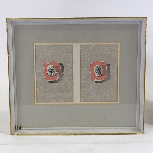 1227 - Barnett Freedman, 8 illustrations for Anna Karenia, 1950, mounted in 4 frames