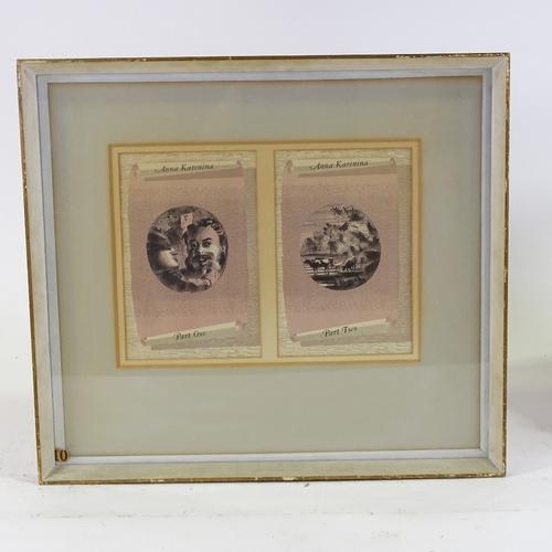 1227 - Barnett Freedman, 8 illustrations for Anna Karenia, 1950, mounted in 4 frames