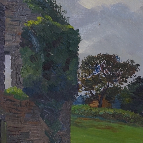 1229 - Barnett Freedman, oil on canvas, ruins in a landscape, signed, 15