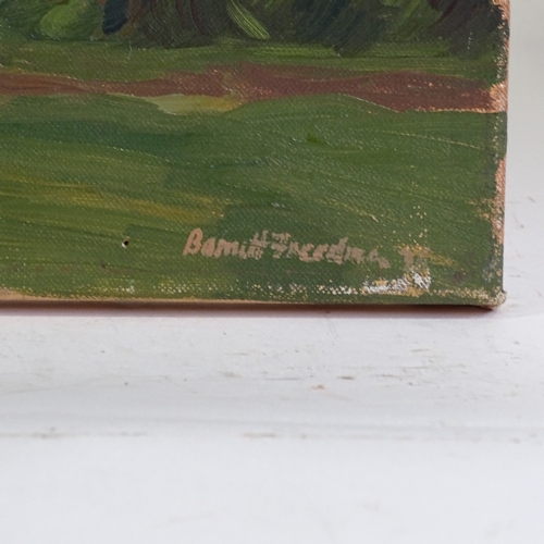 1229 - Barnett Freedman, oil on canvas, ruins in a landscape, signed, 15