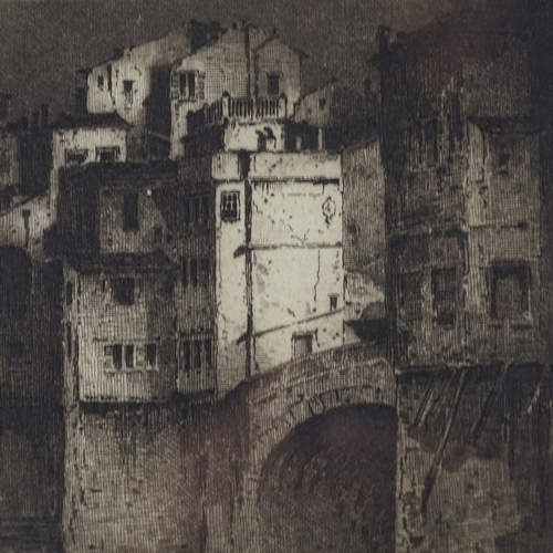 1231 - Albany Howarth, etching, Ponte Vecchio Florence, signed in pencil, plate 5