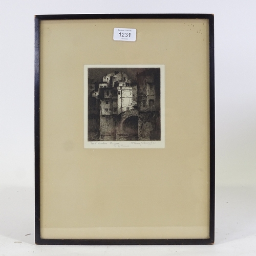 1231 - Albany Howarth, etching, Ponte Vecchio Florence, signed in pencil, plate 5