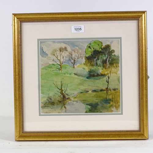 1235 - Norman Garstin (1847 - 1926), watercolour, landscape, 8.5