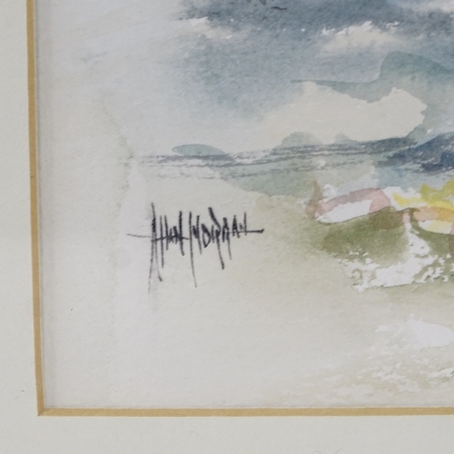 1238 - Alan Morgan, watercolour, woman on a bench, signed, 13