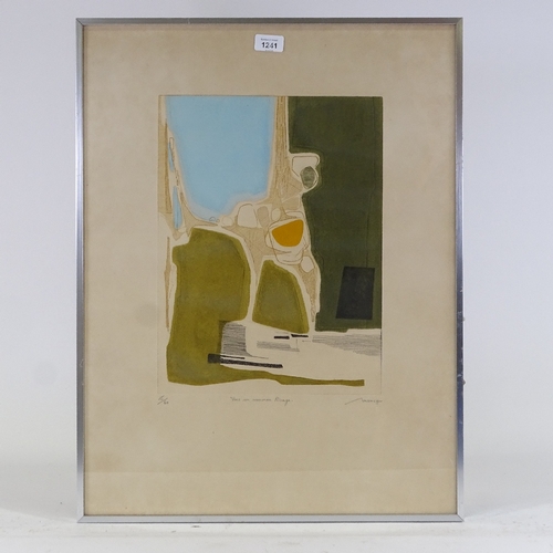 1241 - Bernard Munch (born 1921), coloured etching, Vers Un Nouveau Rivage, no. 15/60, signed in pencil, pl... 