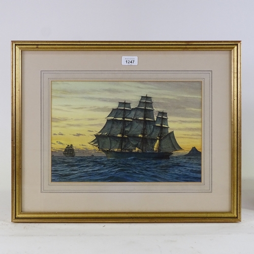 1247 - Mark Richard Myers (American born 1945), watercolour, the clipper ship Taeping during the 1866 Great... 