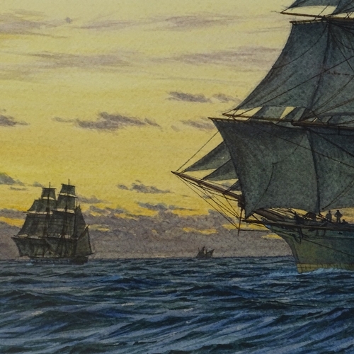 1247 - Mark Richard Myers (American born 1945), watercolour, the clipper ship Taeping during the 1866 Great... 