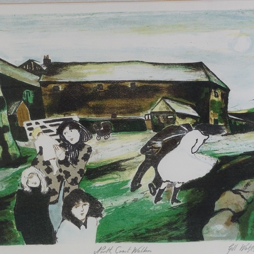 1248 - Gill Watkiss (born 1938), lithograph, north coast walkers, signed in pencil with blind stamp and tit... 