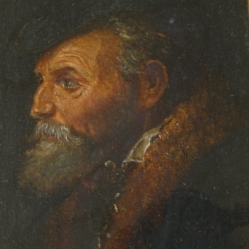 1258 - Late 19th/early 20th century oil on board, portrait of a man, unsigned, 7