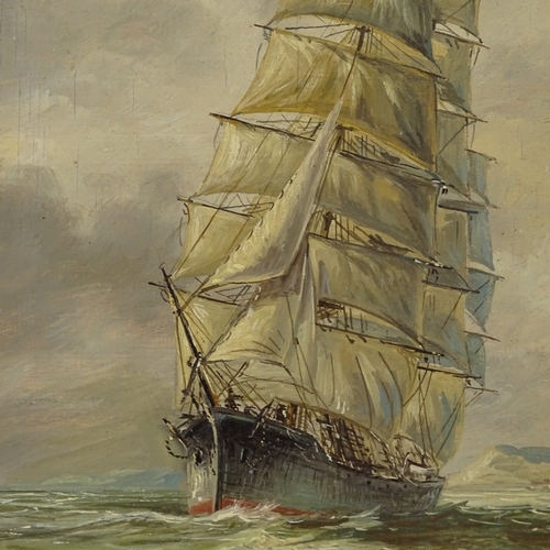 1263 - Max Parsons, oil on board, shipping off the coast, 9