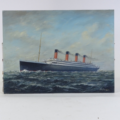 1267 - Max Parsons, oil on board, passenger liner, 18