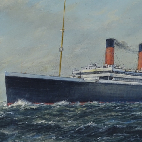 1267 - Max Parsons, oil on board, passenger liner, 18