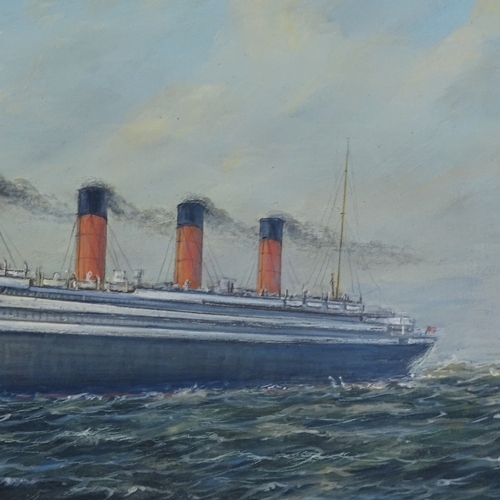 1267 - Max Parsons, oil on board, passenger liner, 18