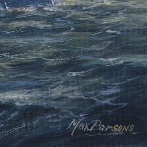 1267 - Max Parsons, oil on board, passenger liner, 18